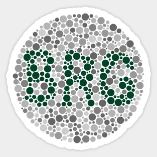 Ishihara automotive eye test for British Racing Green (grey) Sticker